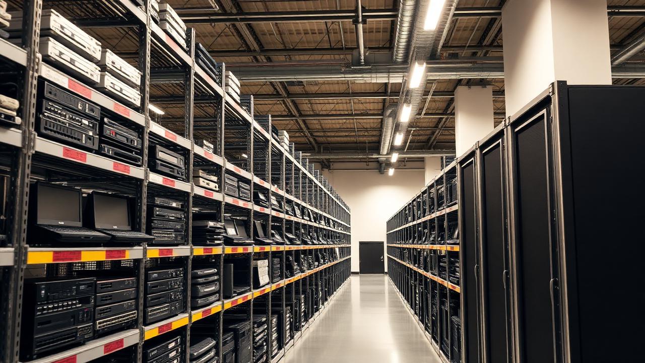 Technician processing enterprise IT assets for certified disposition at an R2v3 facility serving Phoenix, Arizona